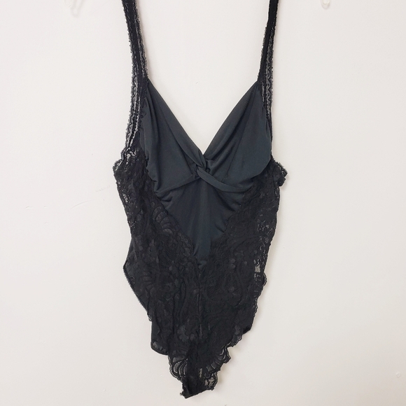 Vintage Delicates Teddie Black L USA Black with Lace Snaps Crotch VGUC - Picture 7 of 12